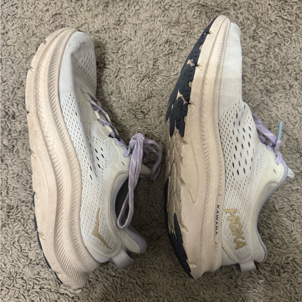 Hoka Women's White and Gold Athletic Shoes
